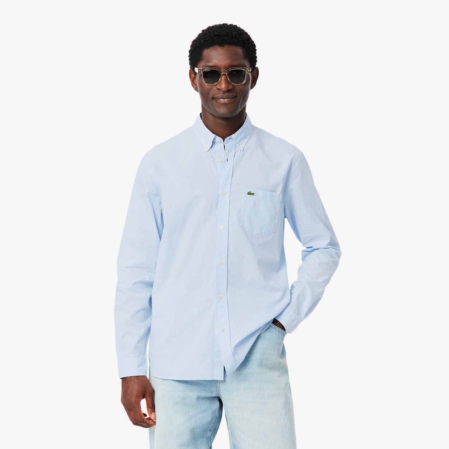 Camisa De Poplin De Cuadros Vichy De Corte Regular