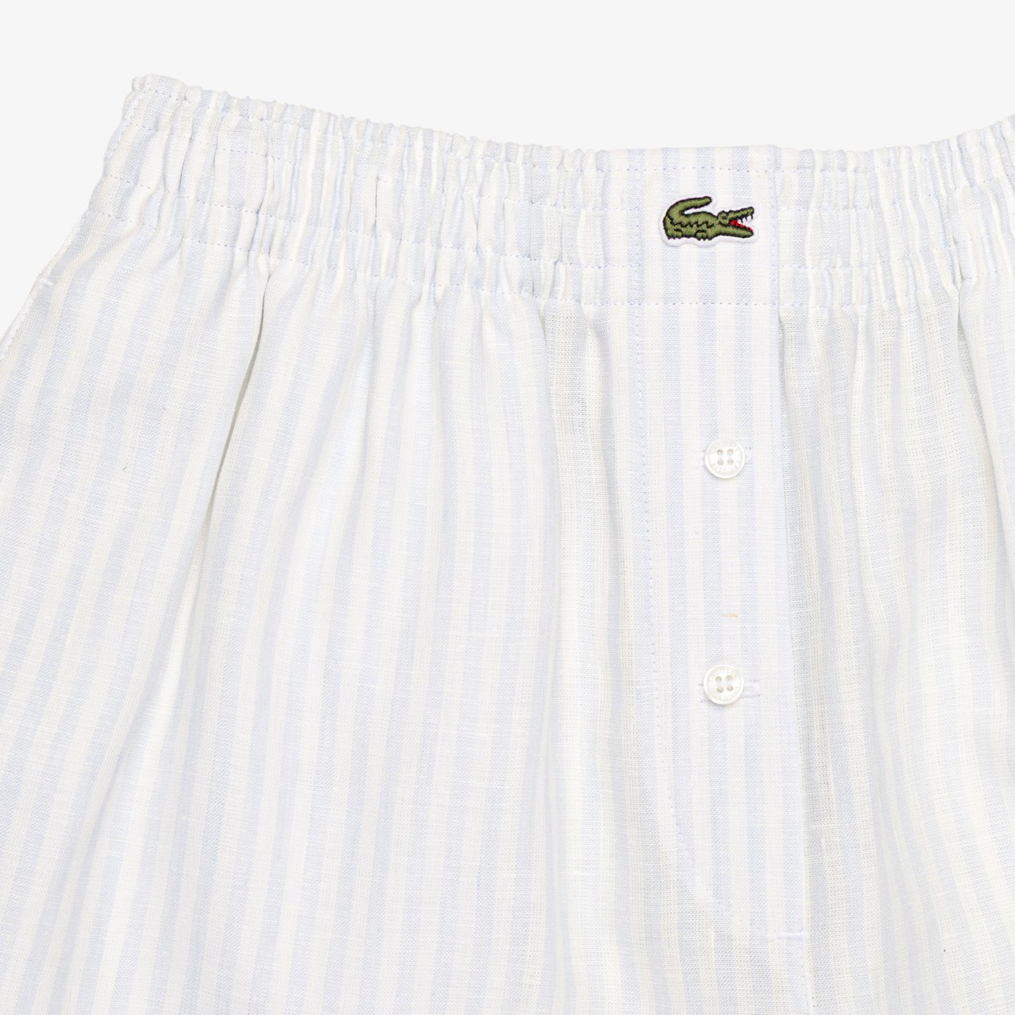 Bermuda De Lino A Rayas De Corte Amplio