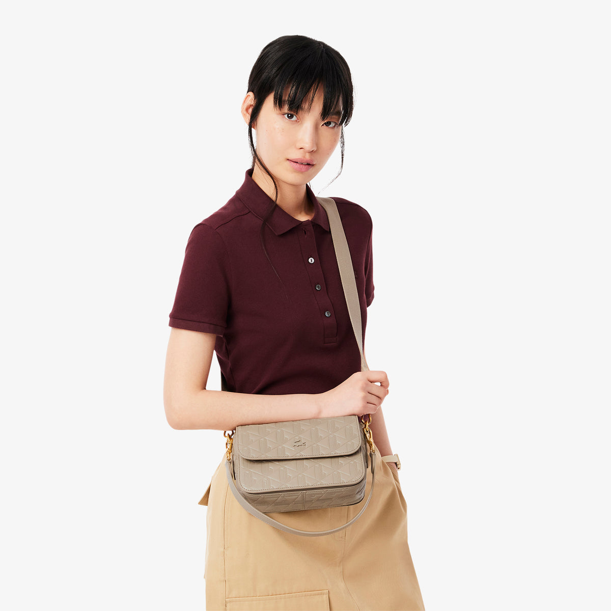 Bandolera De Cuero Con Relieve Maheki