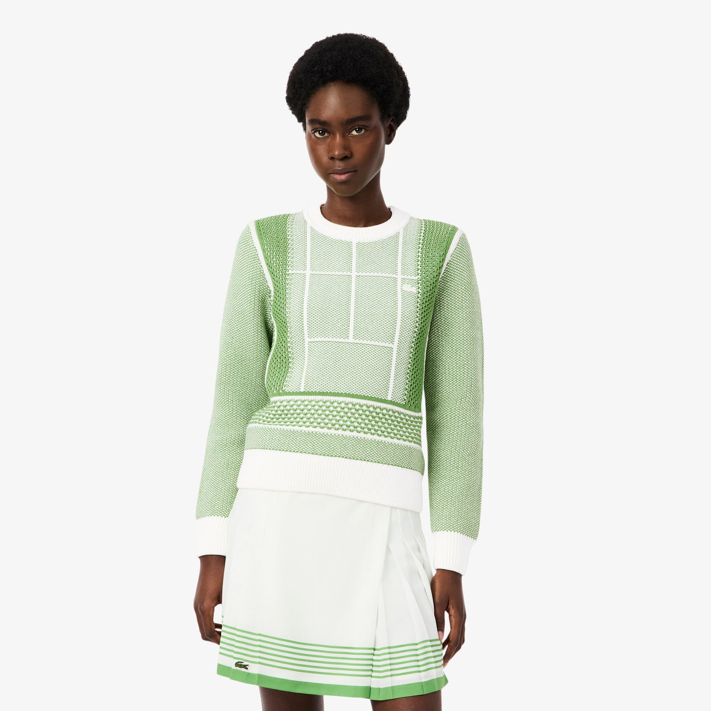 Jersey De Jacquard Gráfico Con Pista De Tenis