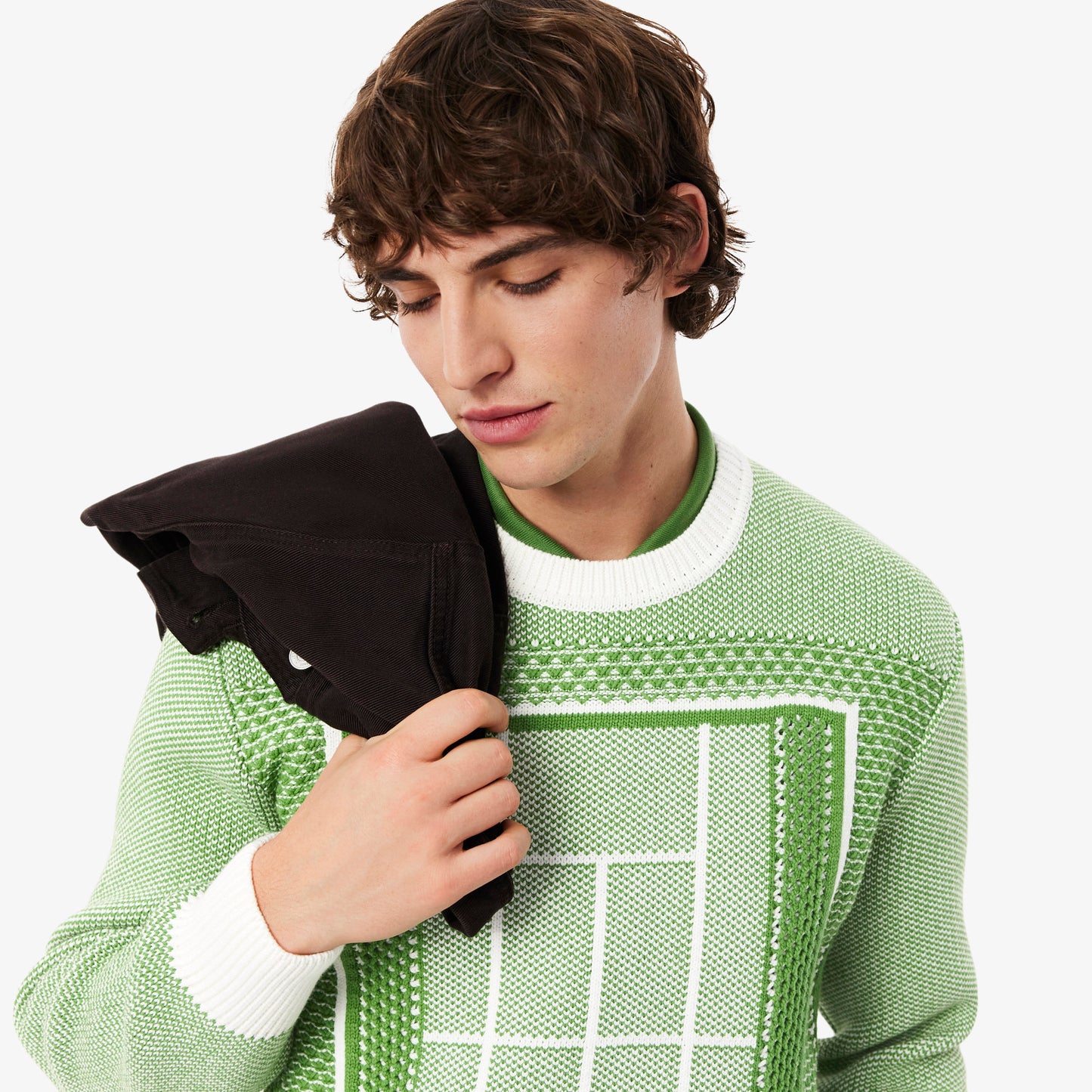Jersey De Jacquard Gráfico Con Pista De Tenis