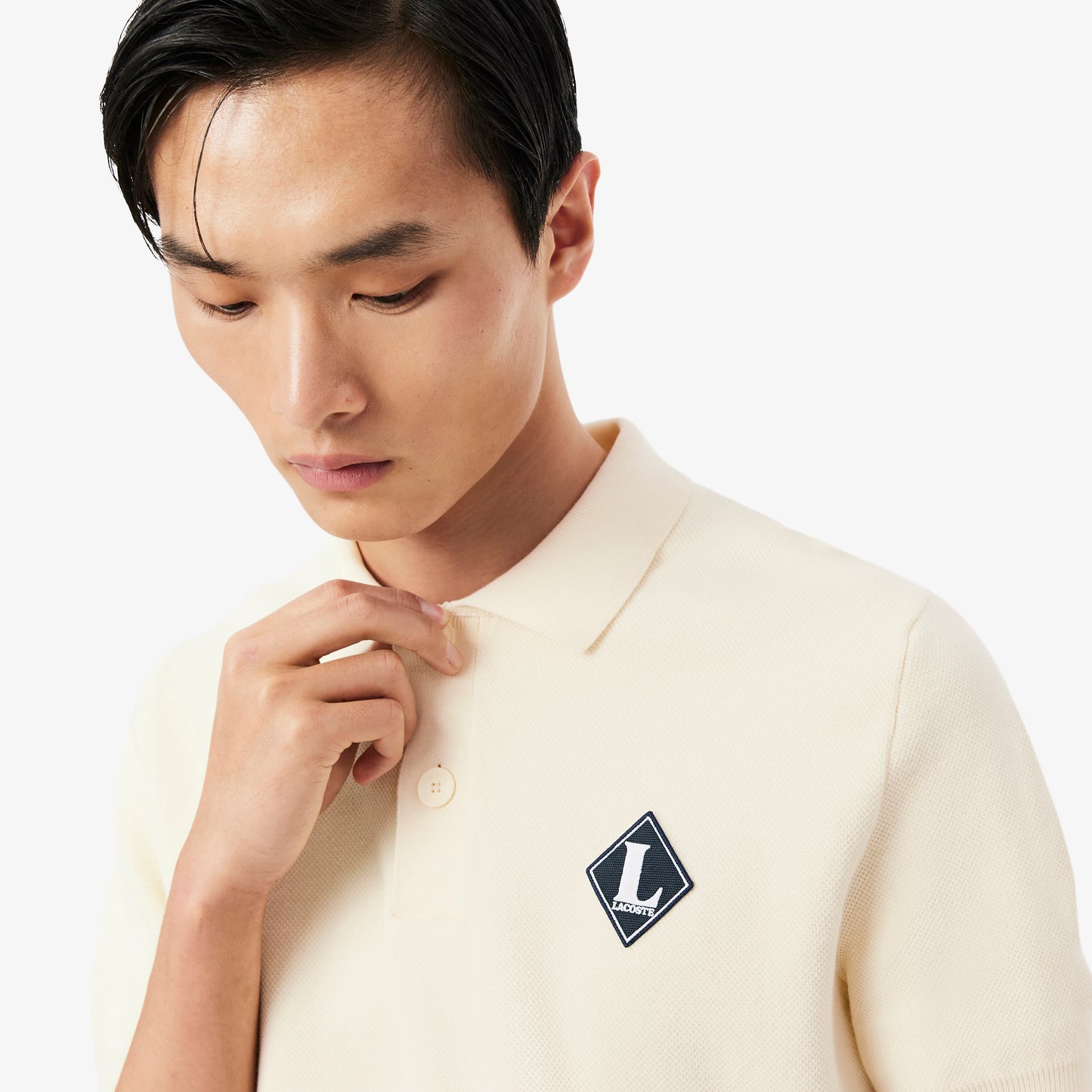 Jersey De Cuello Polo Con Insignia En Contraste De Fabricación Francesa