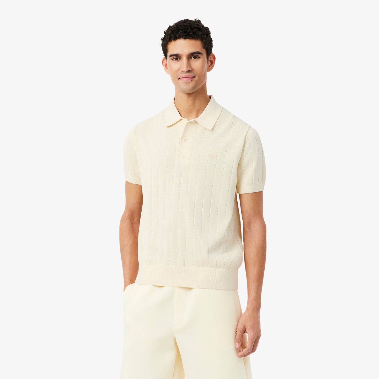 Jersey De Cuello Polo De Canalé Con Caída