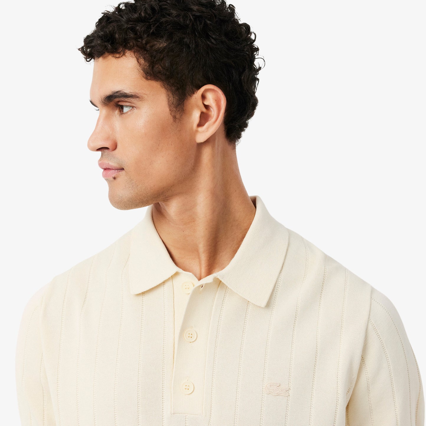 Jersey De Cuello Polo De Canalé Con Caída