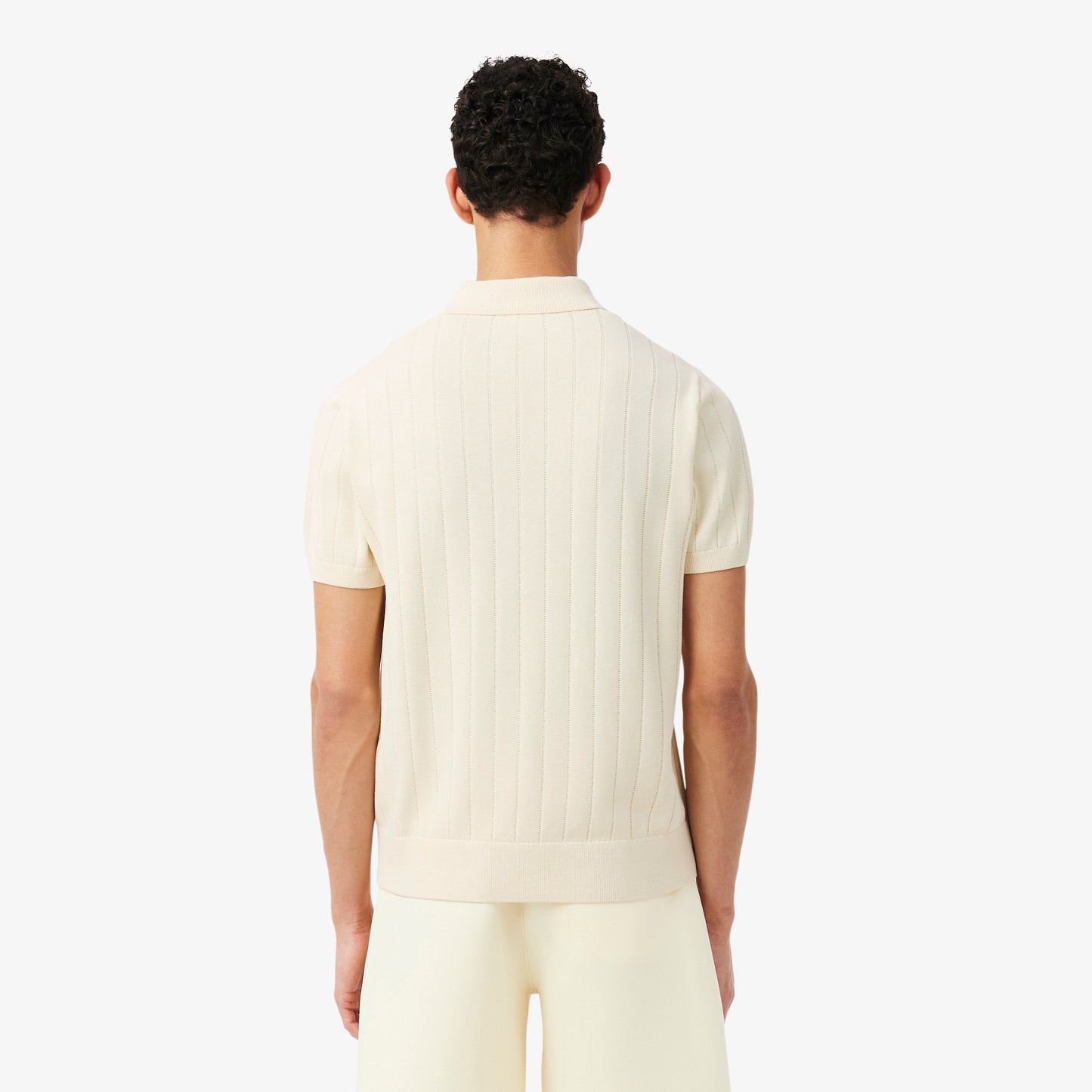 Jersey De Cuello Polo De Canalé Con Caída