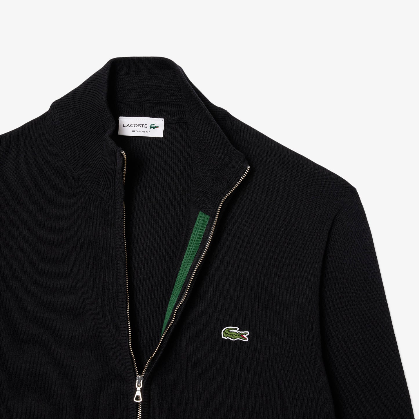 Suéter De Algodón Con Cuello Alto Y Cremallera