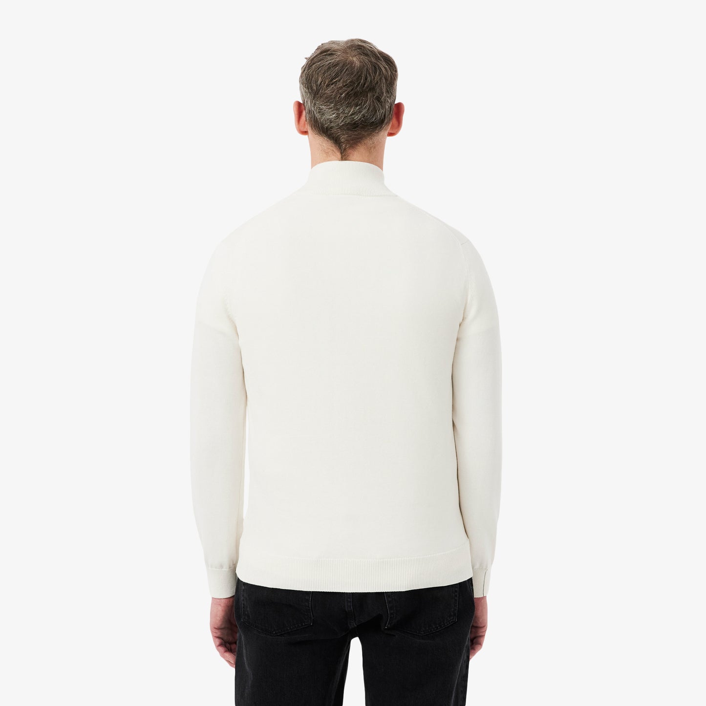 Suéter De Algodón Con Cuello Alto Y Cremallera