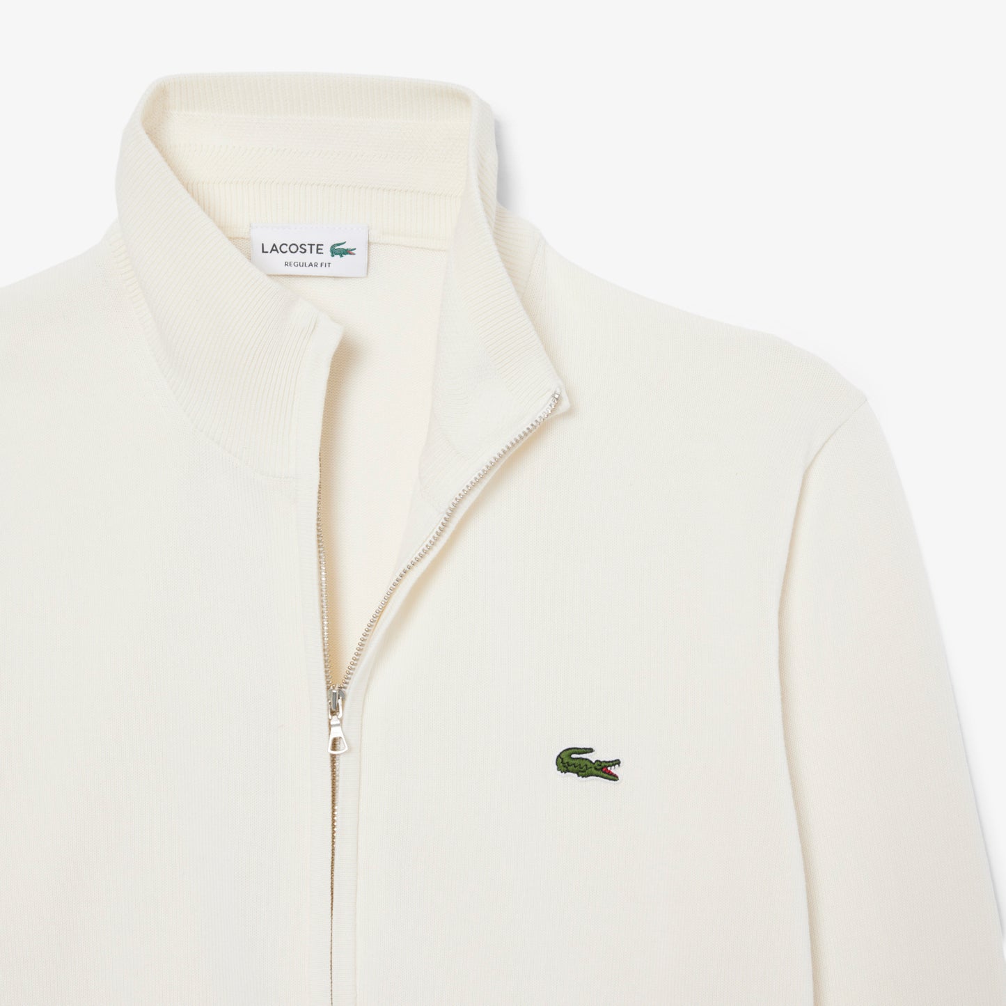 Suéter De Algodón Con Cuello Alto Y Cremallera