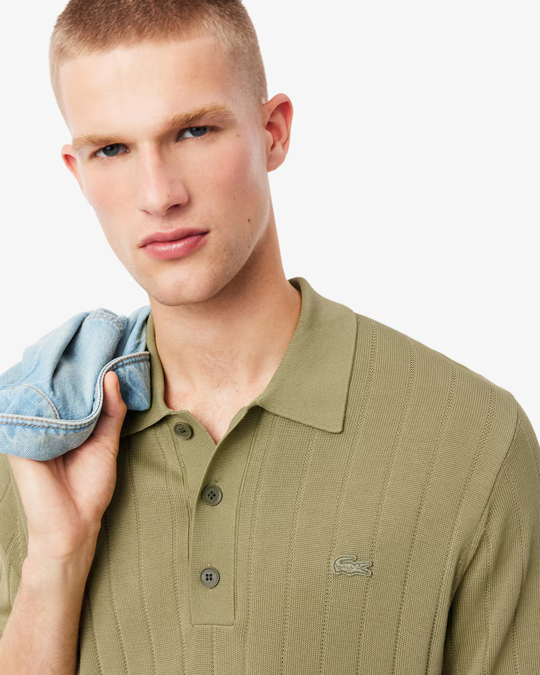 Jersey De Cuello Polo De Canalé Con Caída