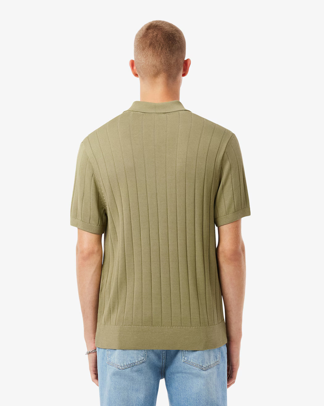 Jersey De Cuello Polo De Canalé Con Caída