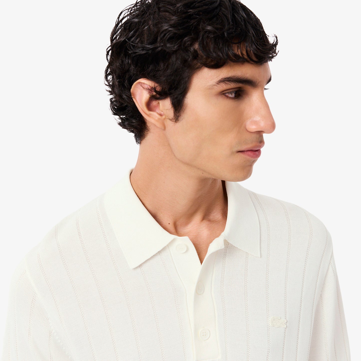 Jersey De Cuello Polo De Canalé Con Caída