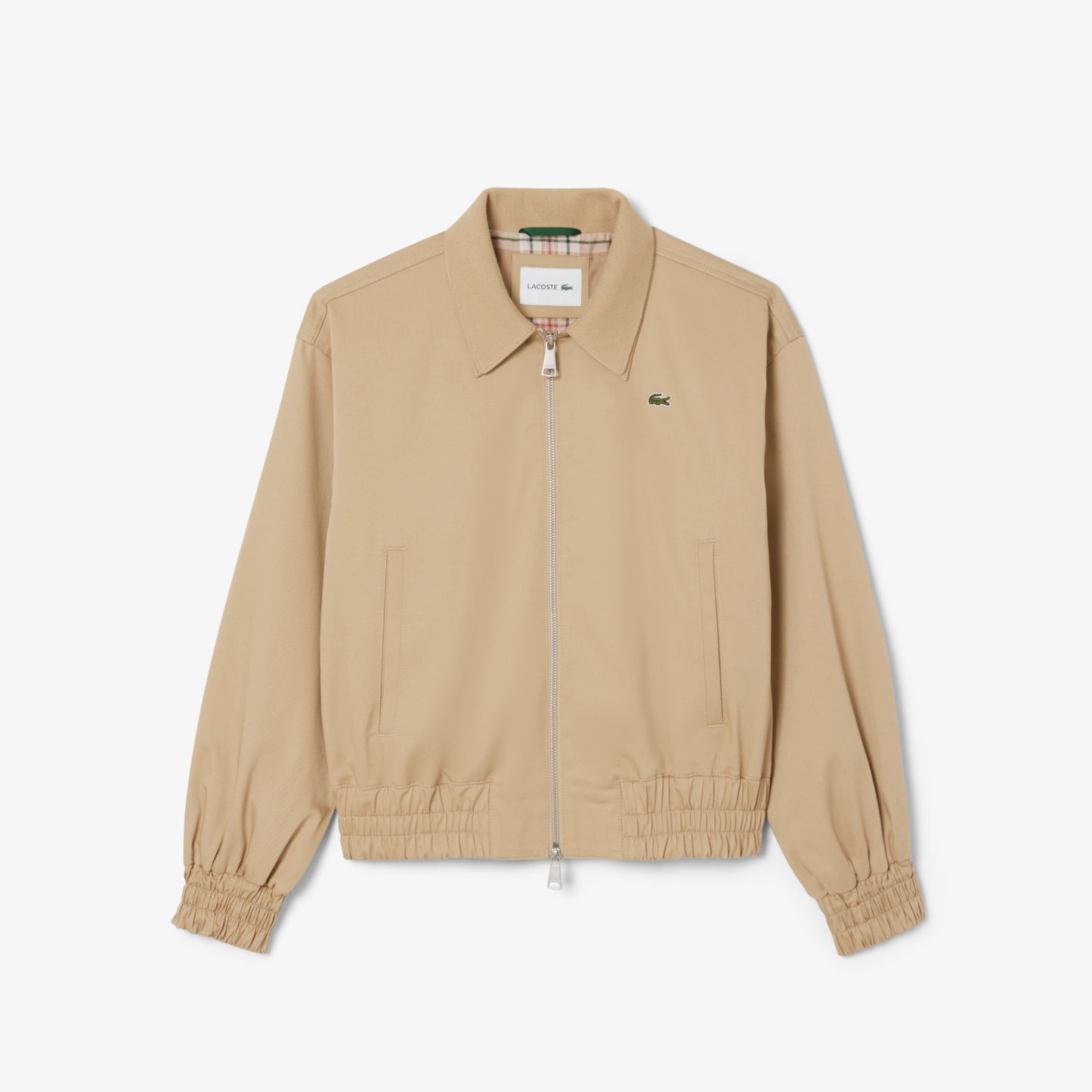Chaqueta De Gabardina Elástica De Cuello Doble