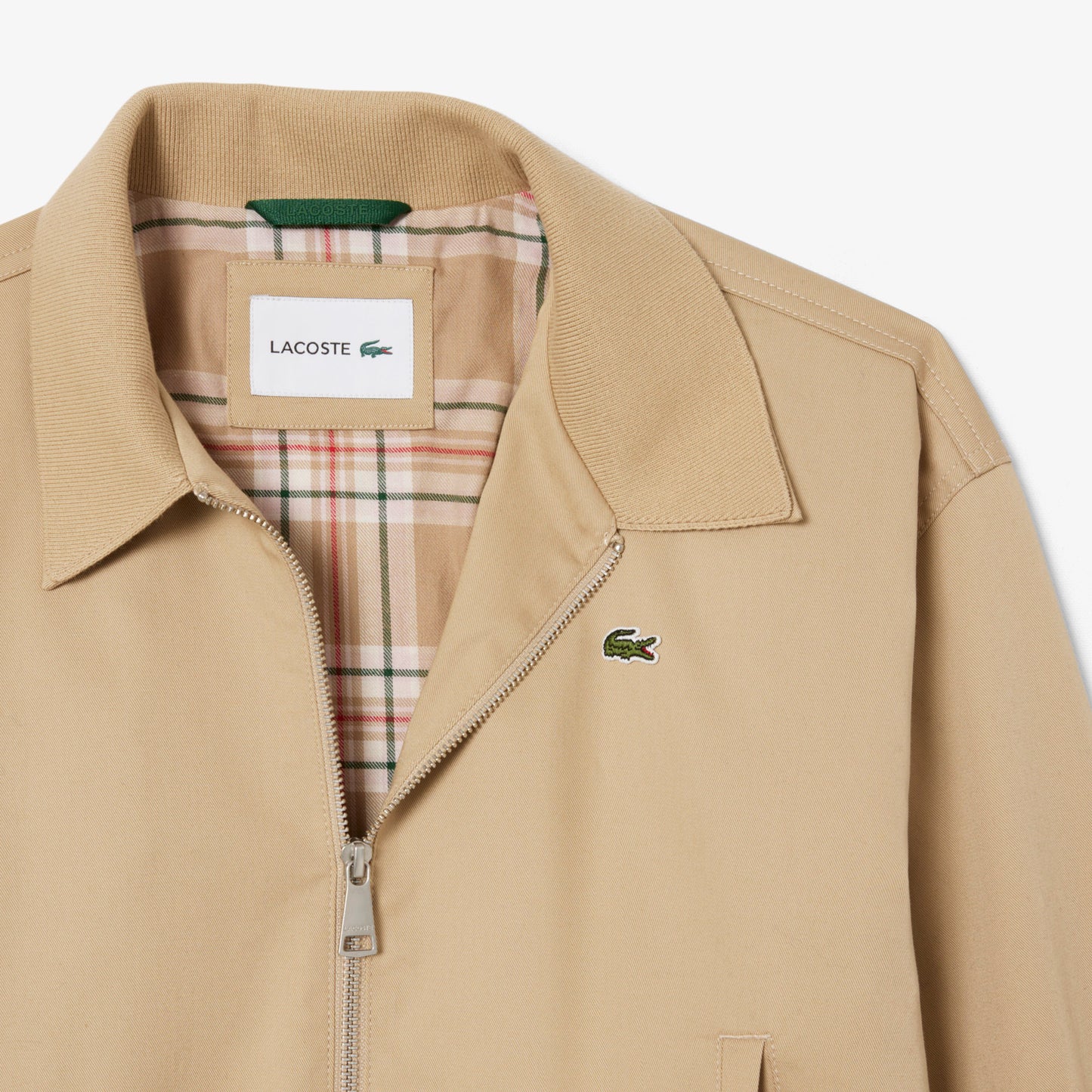 Chaqueta De Gabardina Elástica De Cuello Doble