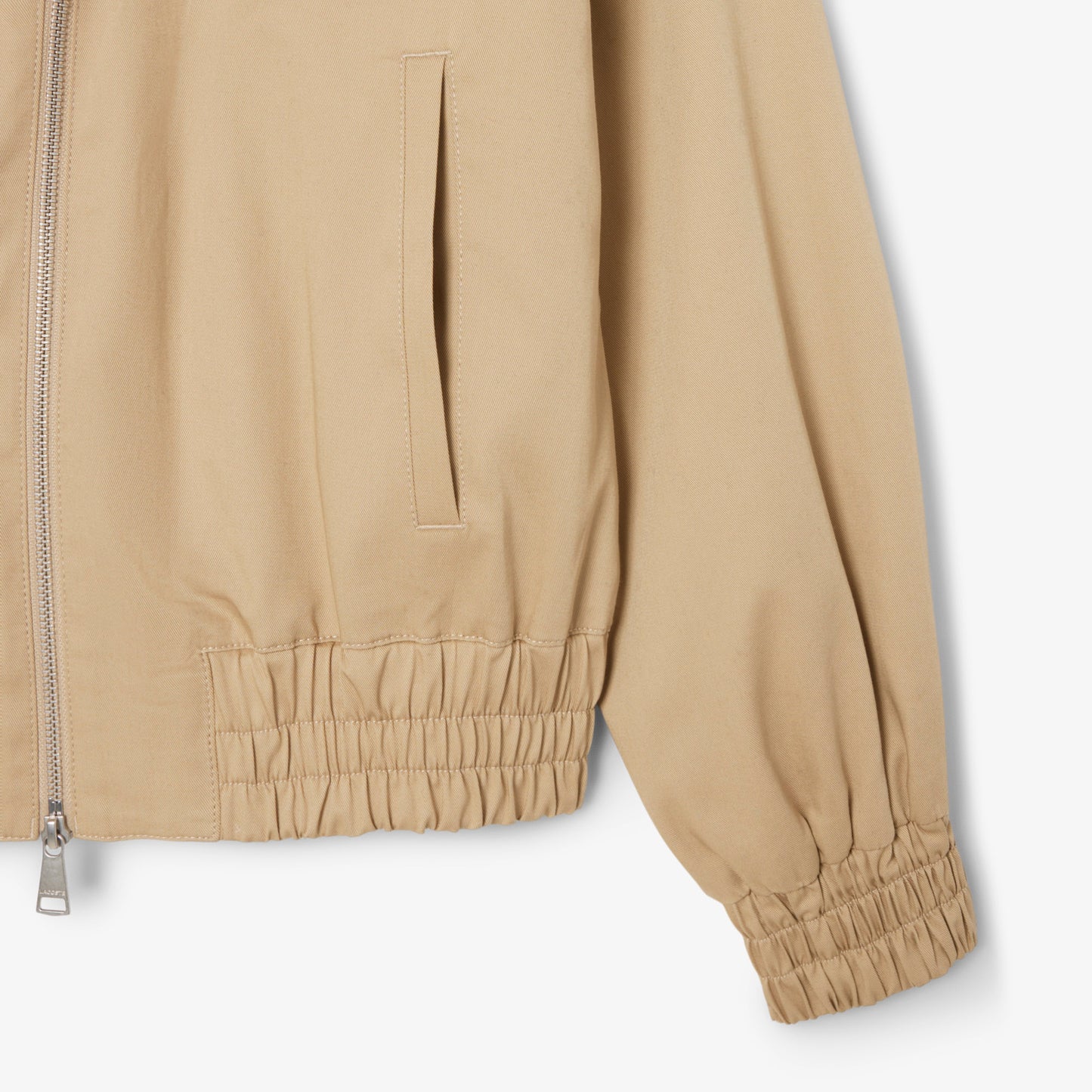 Chaqueta De Gabardina Elástica De Cuello Doble