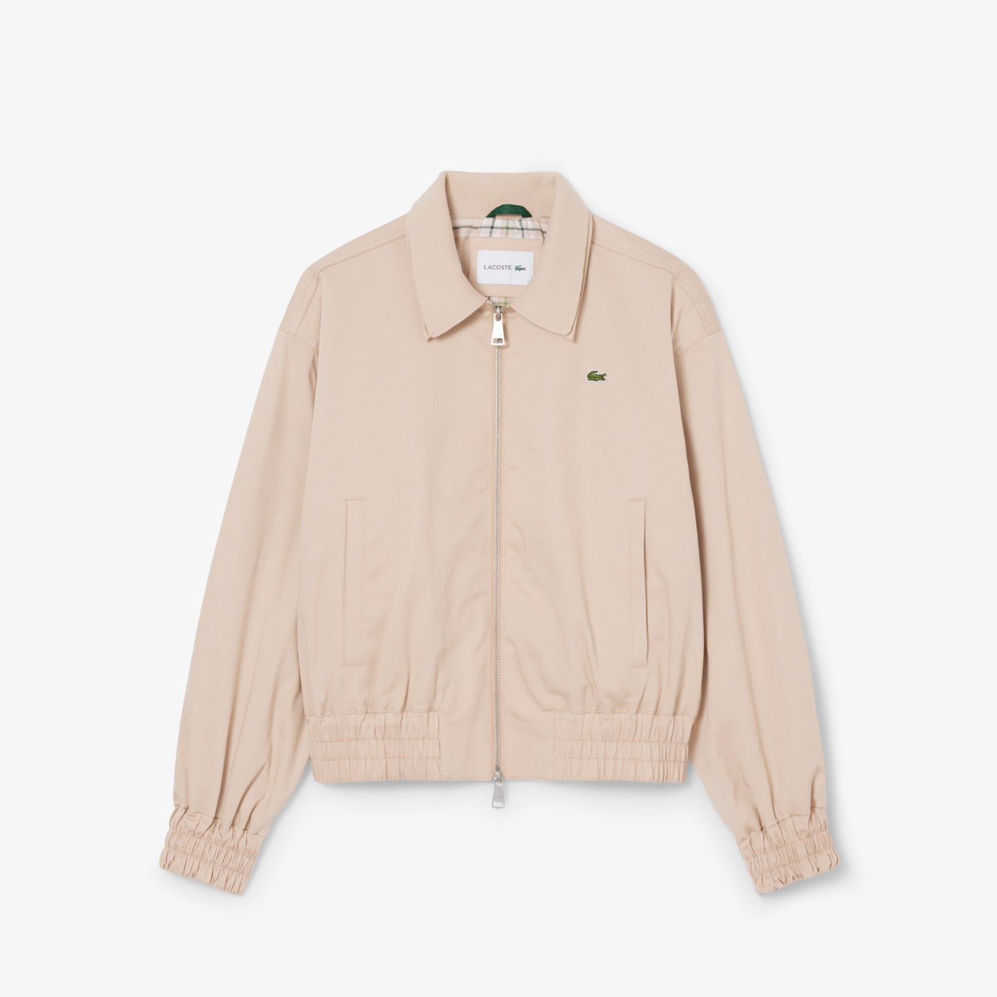 Chaqueta De Gabardina Elástica De Cuello Doble