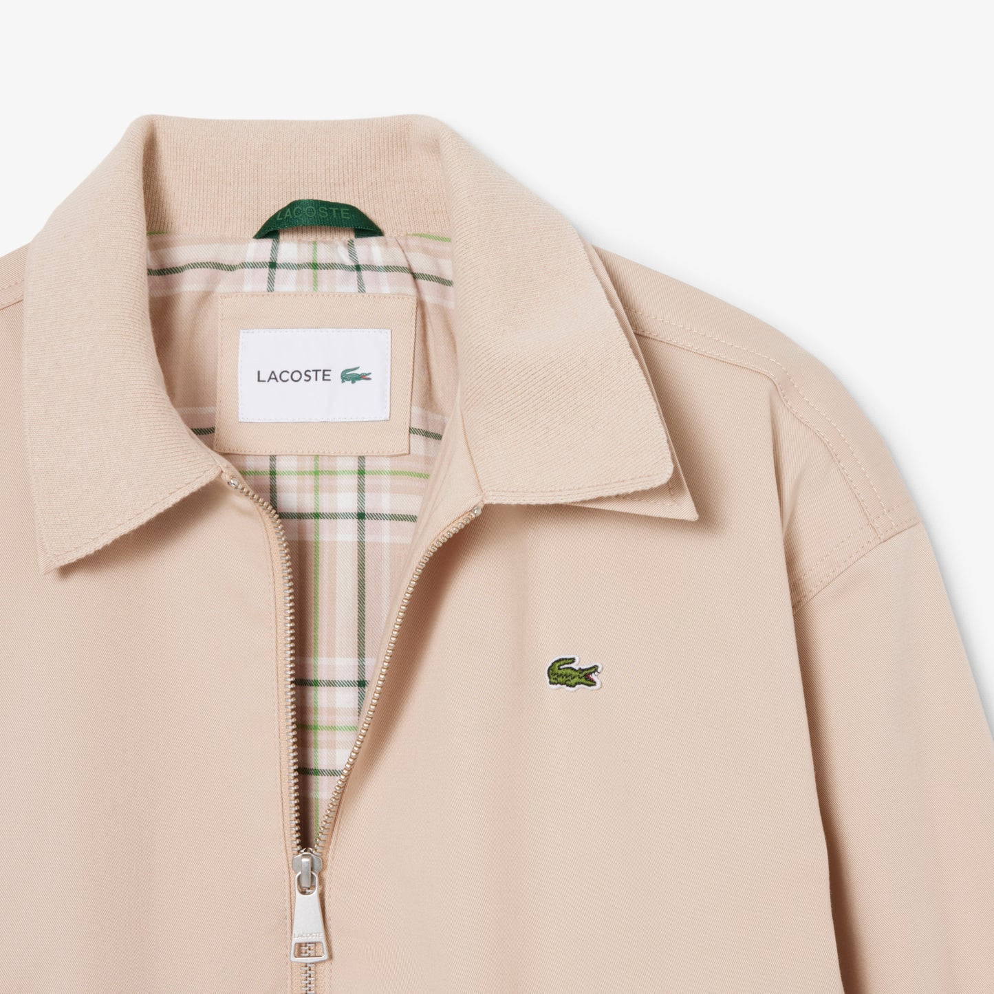 Chaqueta De Gabardina Elástica De Cuello Doble