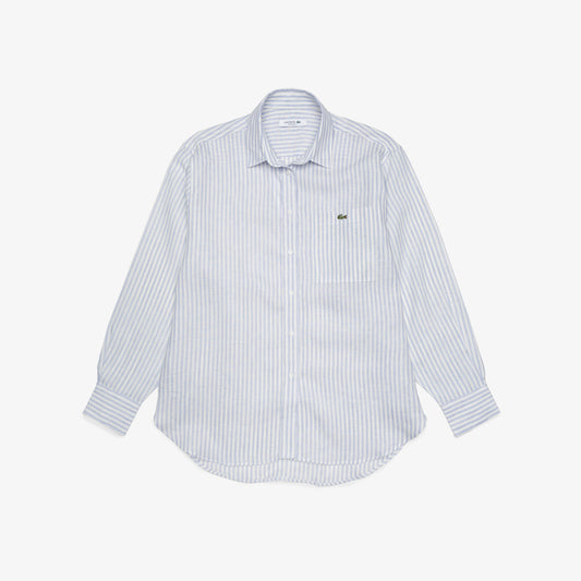 Camisa De Lino Rayada Oversized