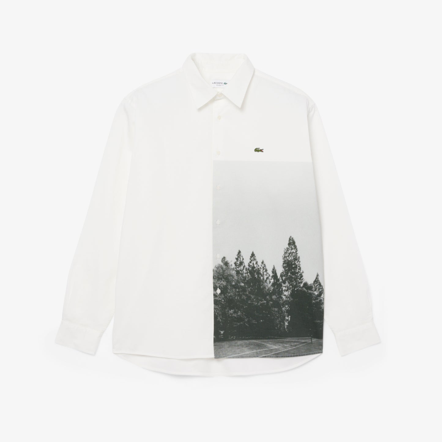 Camisa En Sarga De Algodón Estampada De Corte Relaxed