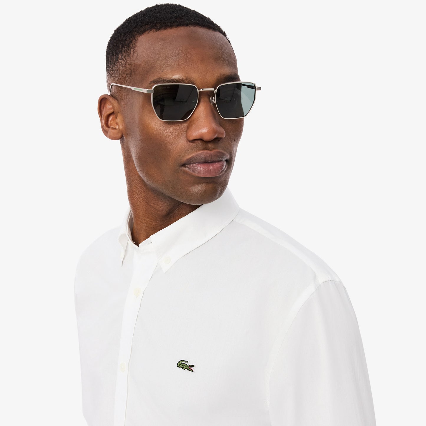 Camisa De Corte Regular De Popelín Elástico