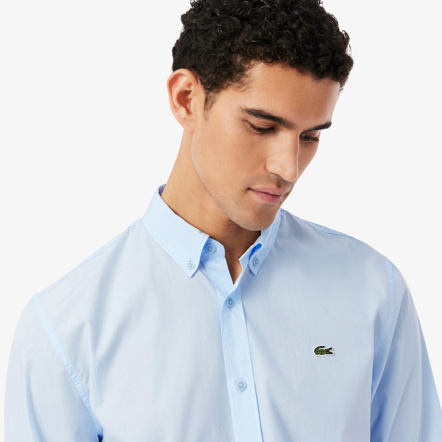 Camisa De Corte Regular De Popelín Elástico