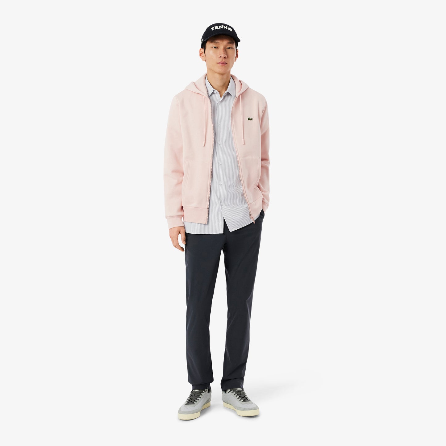 Camisa De Corte Ajustado De Popelín Elástico De Rayas