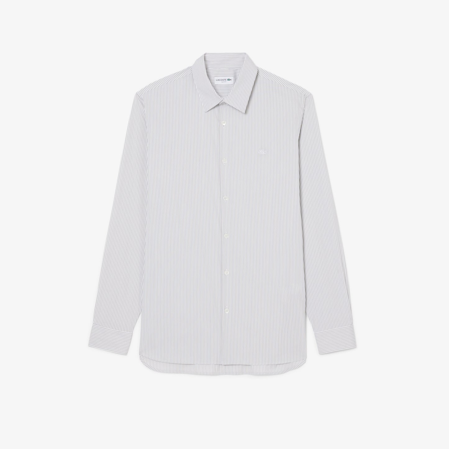 Camisa De Corte Ajustado De Popelín Elástico De Rayas