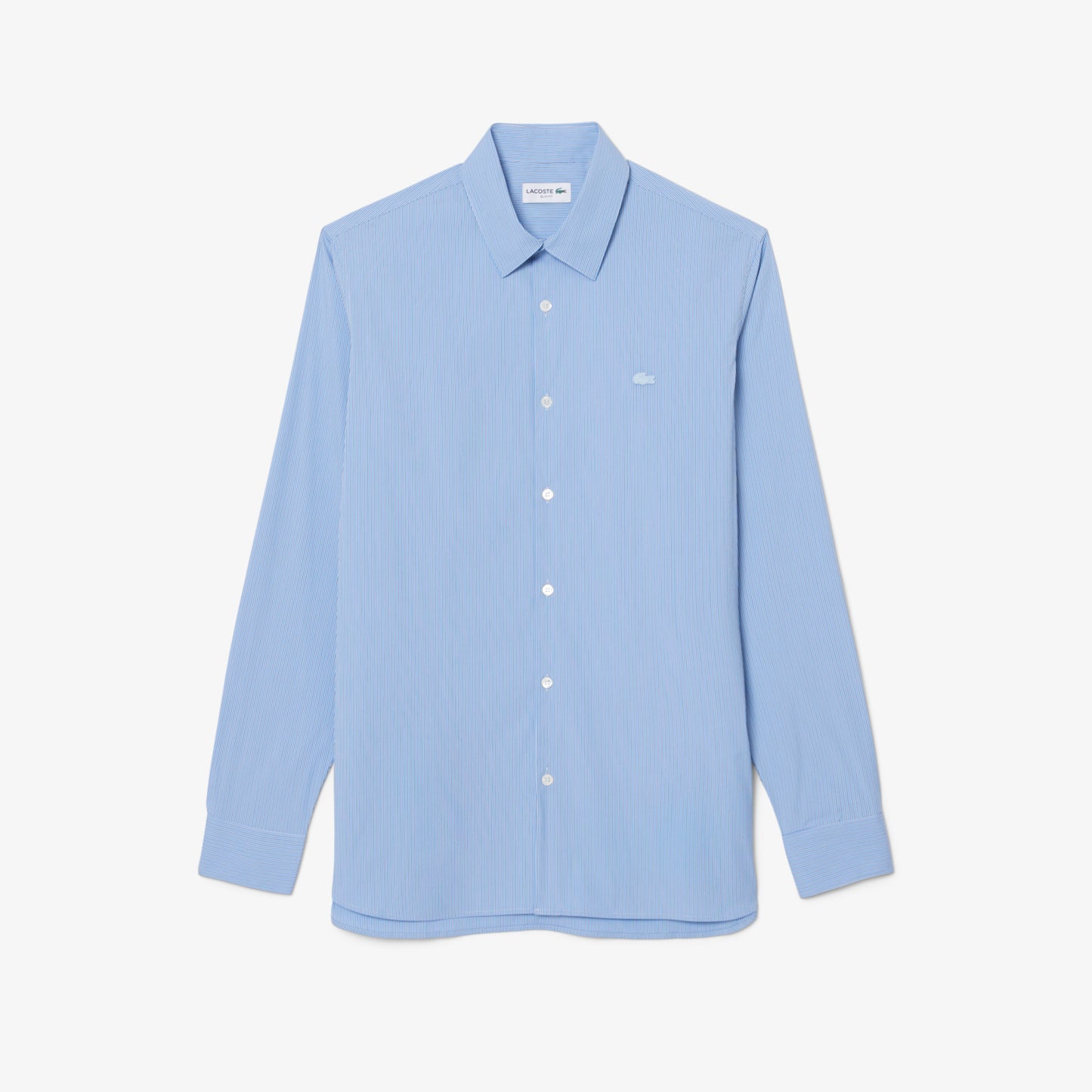 Camisa De Corte Ajustado De Popelín Elástico De Rayas