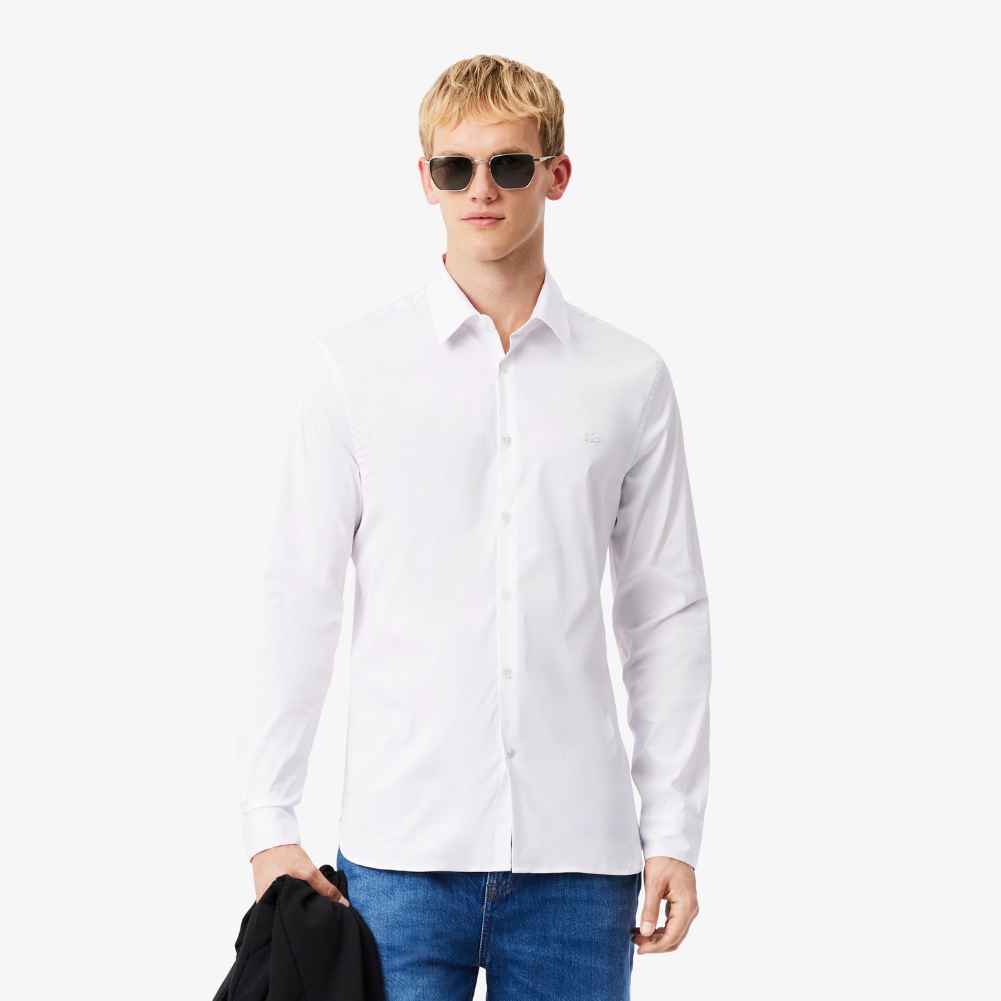 Camisa De Poplin Elastizada Slim Fit