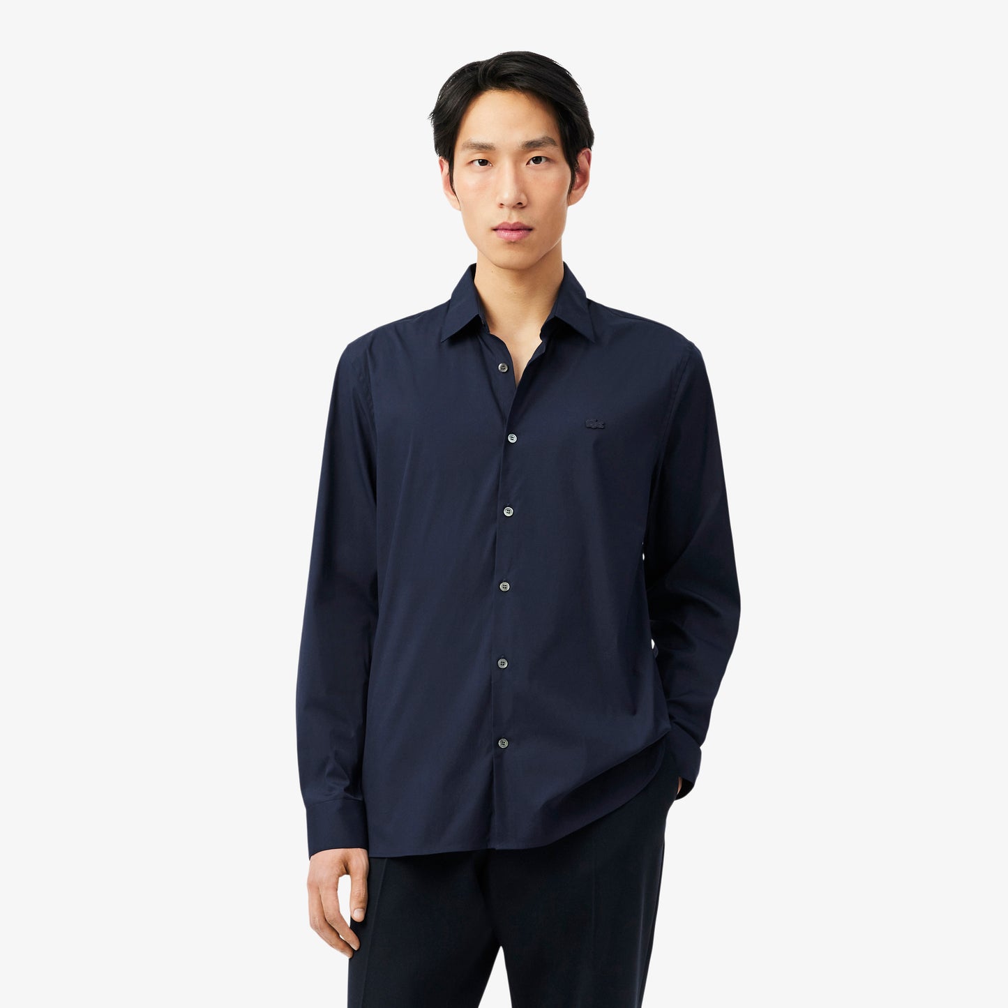 Camisa De Poplin Elastizada Slim Fit