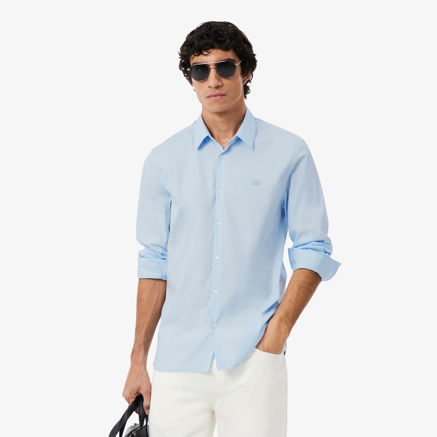 Camisa De Poplin Elastizada Slim Fit