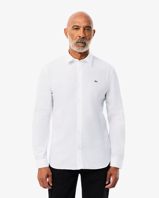 Camisa De Poplin Elástico De Corte Entallado