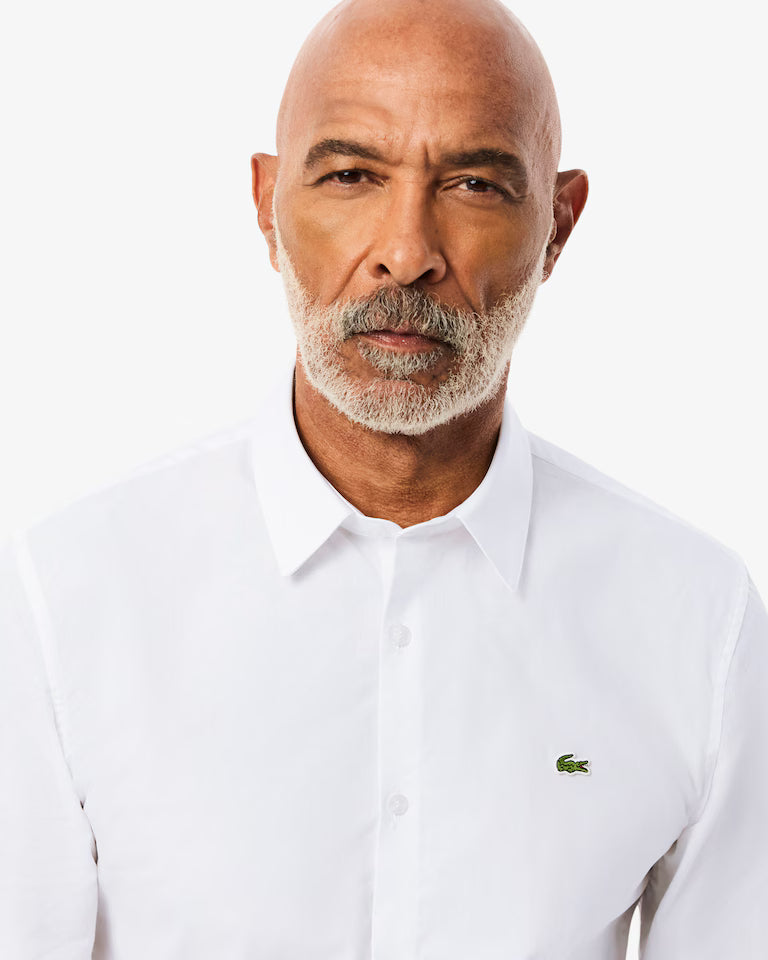 Camisa De Poplin Elástico De Corte Entallado