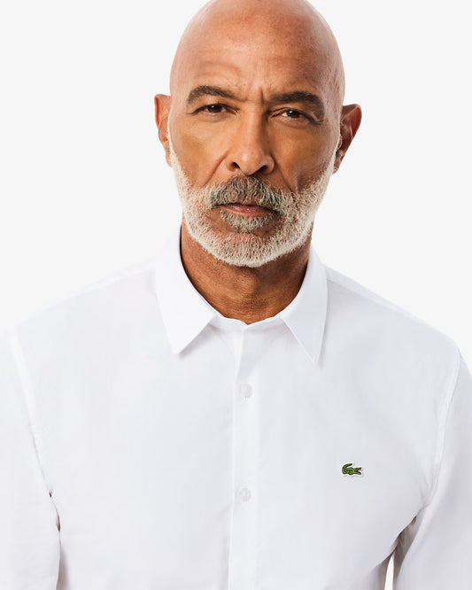 Camisa De Poplin Elástico De Corte Entallado