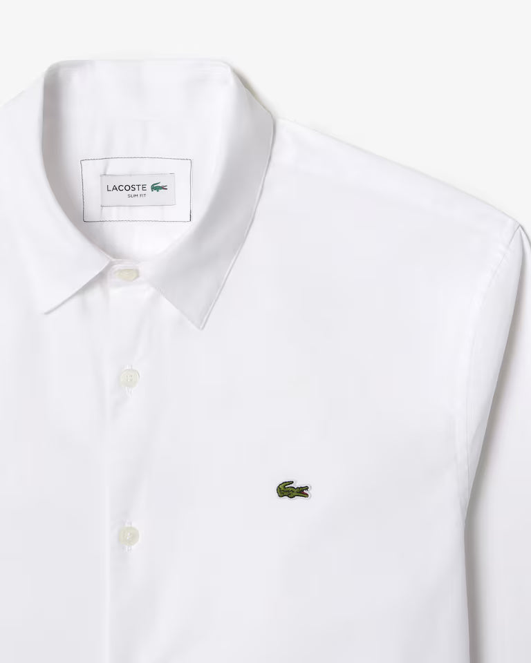 Camisa De Poplin Elástico De Corte Entallado