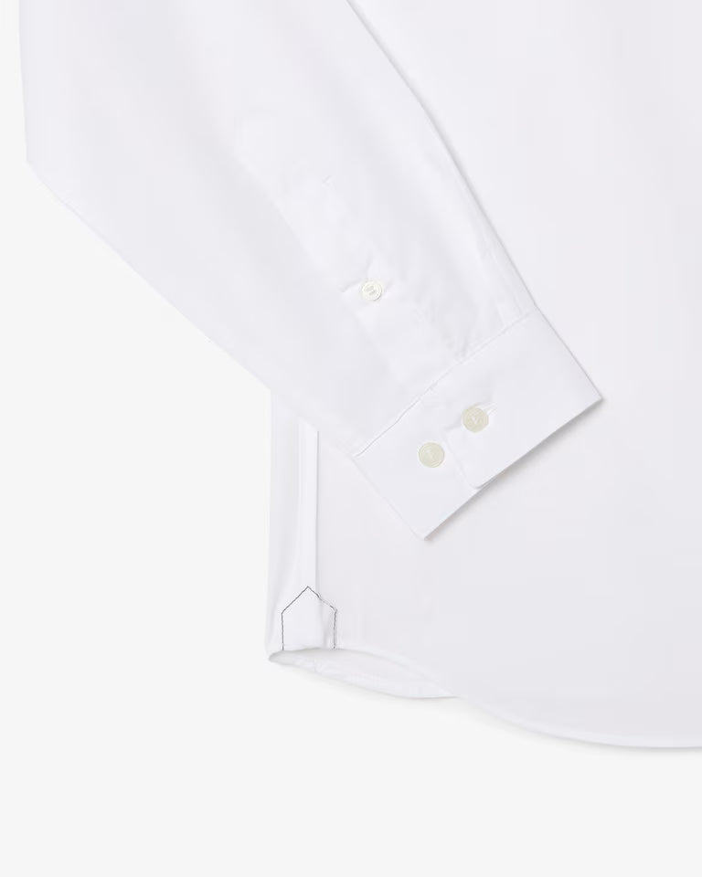 Camisa De Poplin Elástico De Corte Entallado