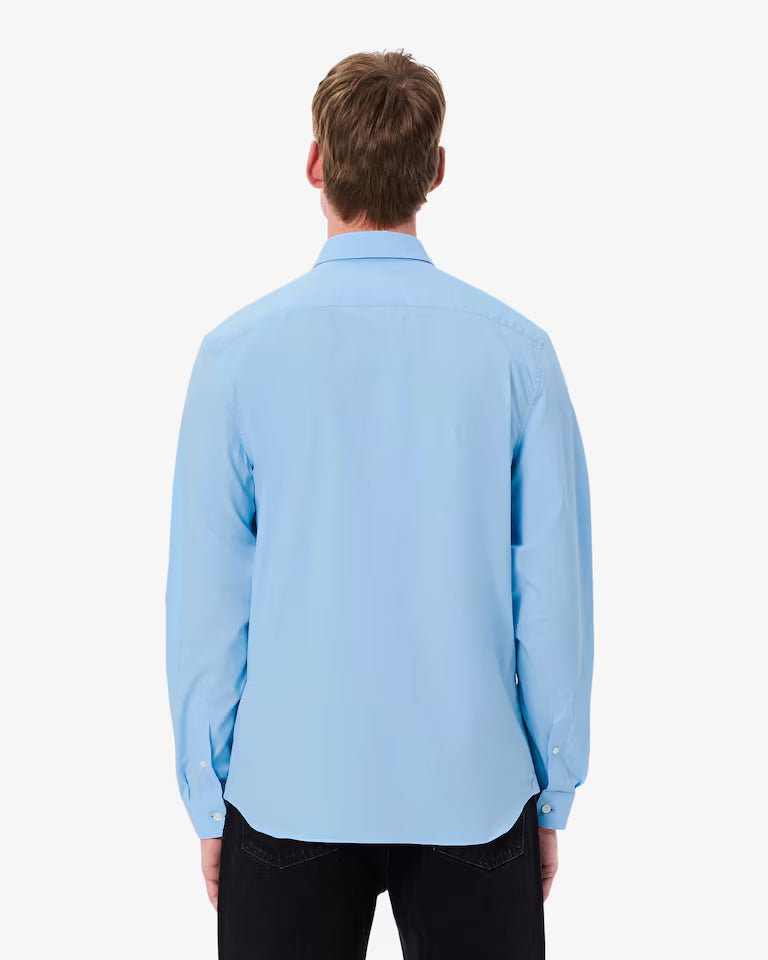 Camisa De Poplin Elástico De Corte Entallado