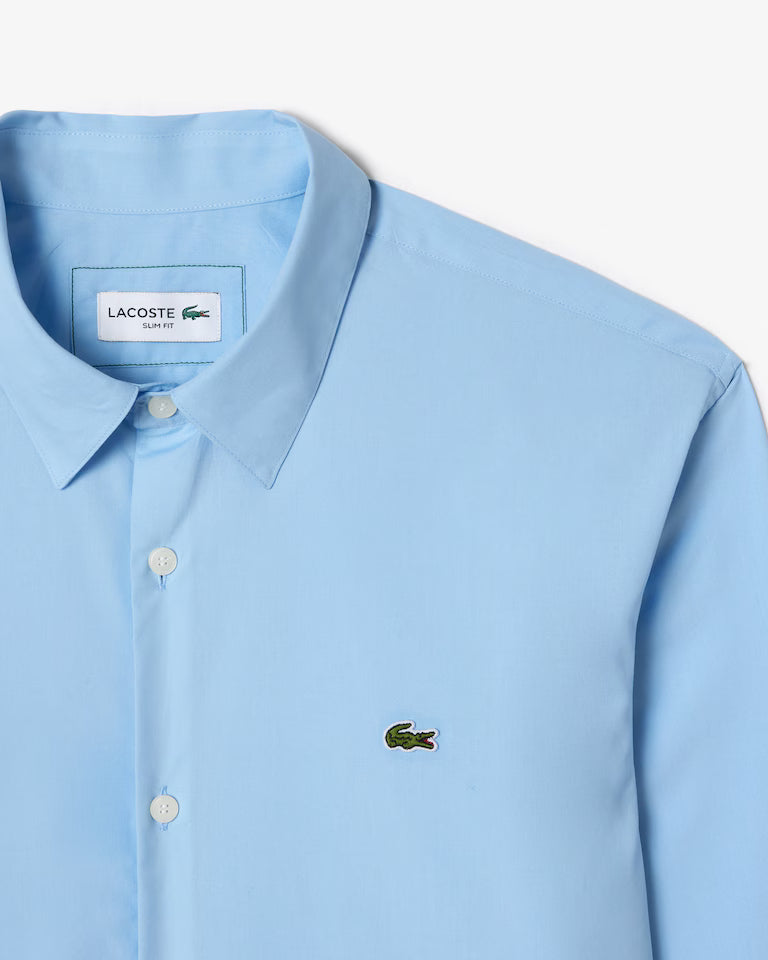 Camisa De Poplin Elástico De Corte Entallado