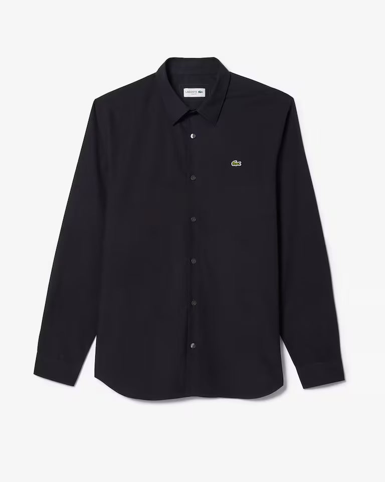 Camisa De Poplin Elástico De Corte Entallado