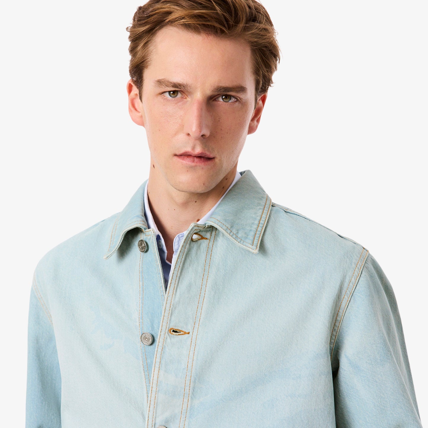Sobrecamisa De Denim Con Motivo Landscape