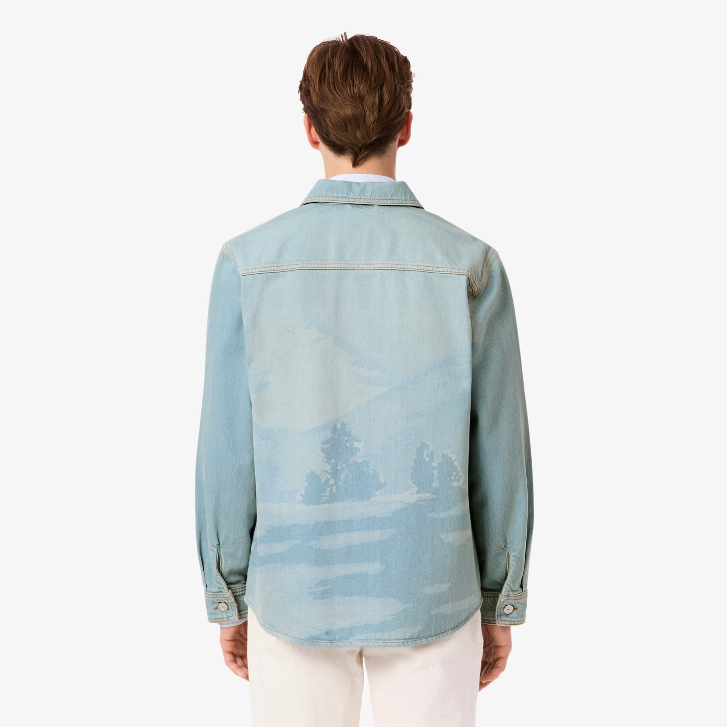 Sobrecamisa De Denim Con Motivo Landscape