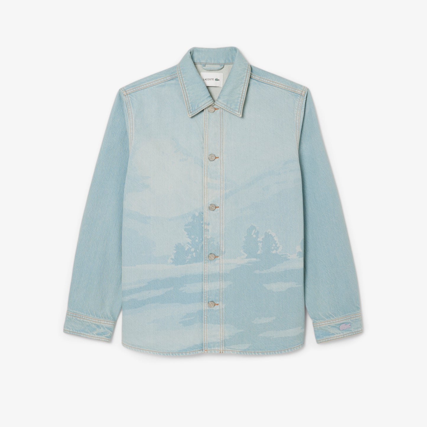Sobrecamisa De Denim Con Motivo Landscape