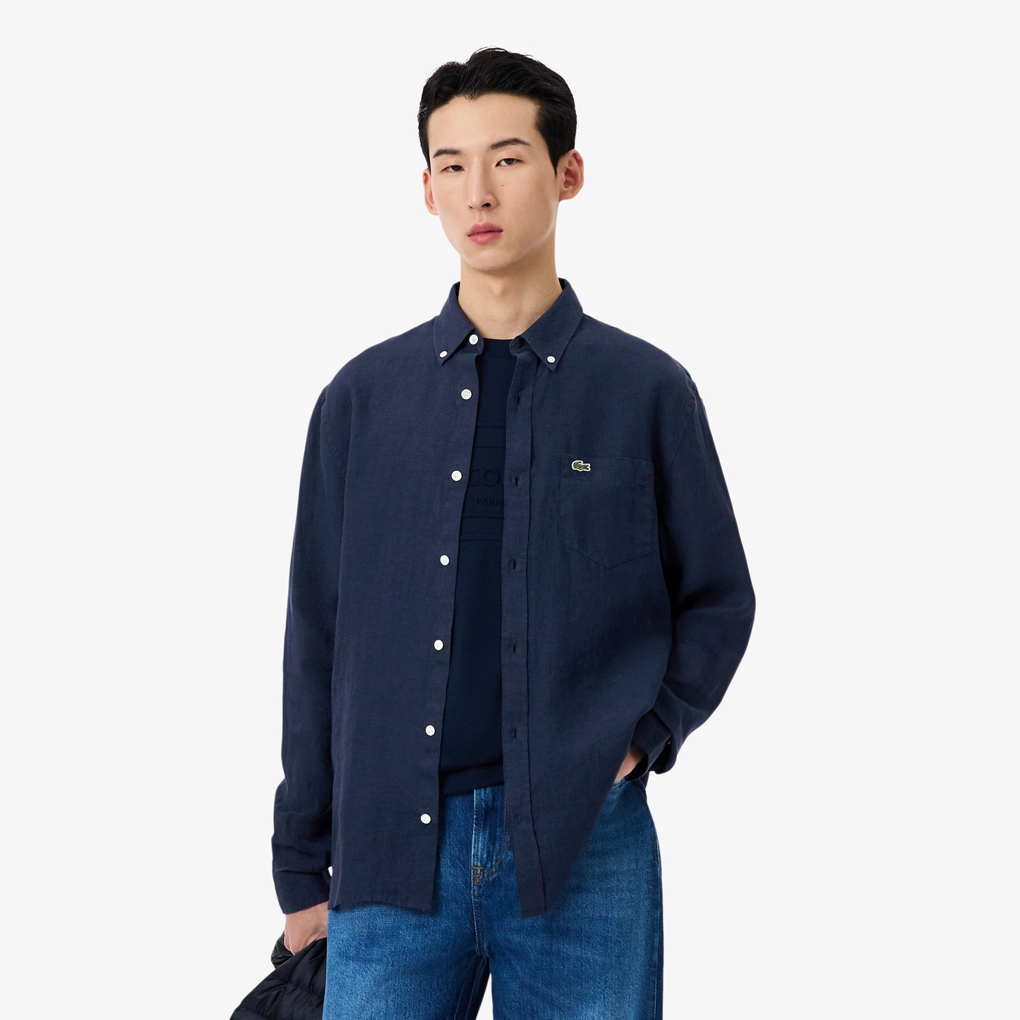 Camisa De Lino De Corte Regular