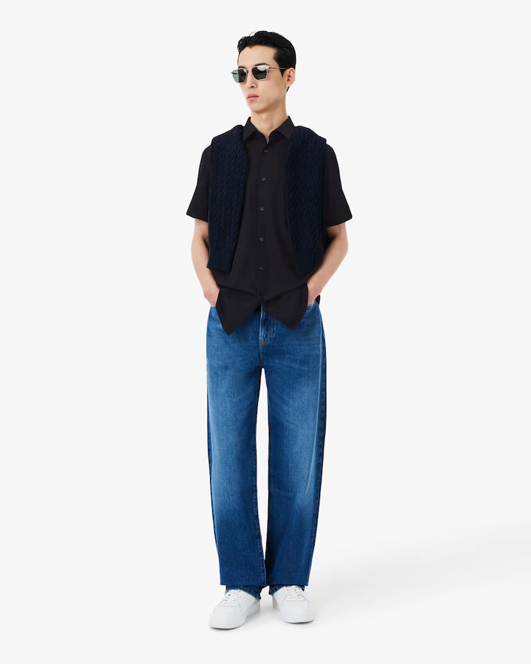 Camisa Manga Corta De Algodón De Corte Regular