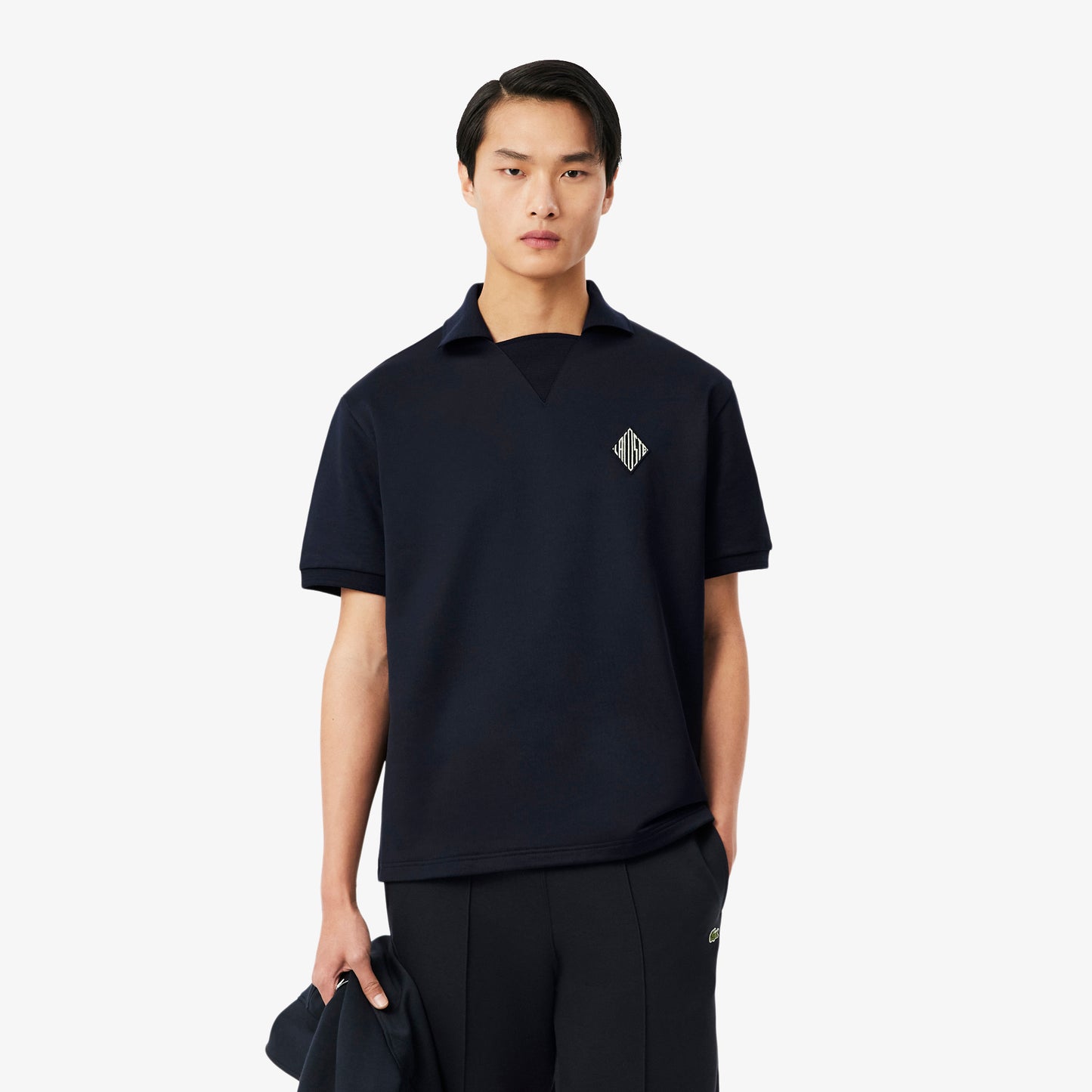 Polo De Felpa De Corte Holgado Con Insignia En Contraste