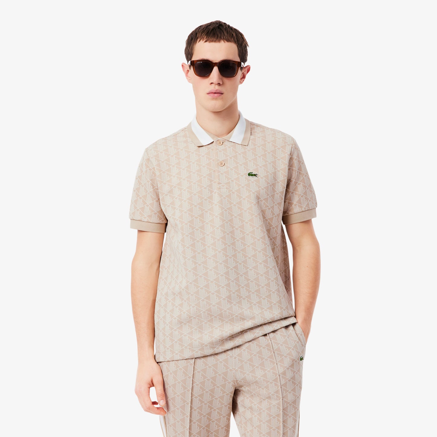 Polo Con Monograma En Jacquard Fit Clásico