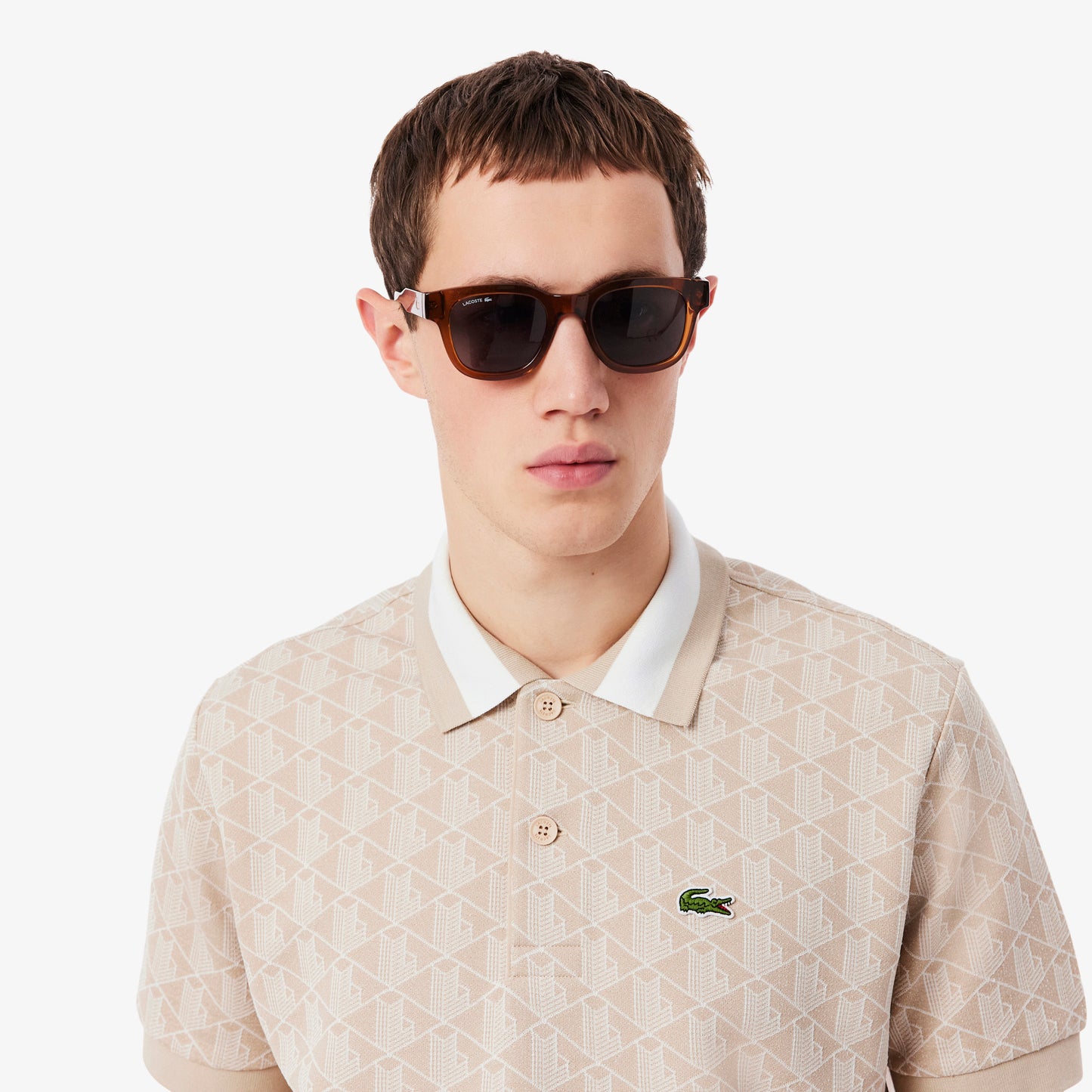 Polo Con Monograma En Jacquard Fit Clásico