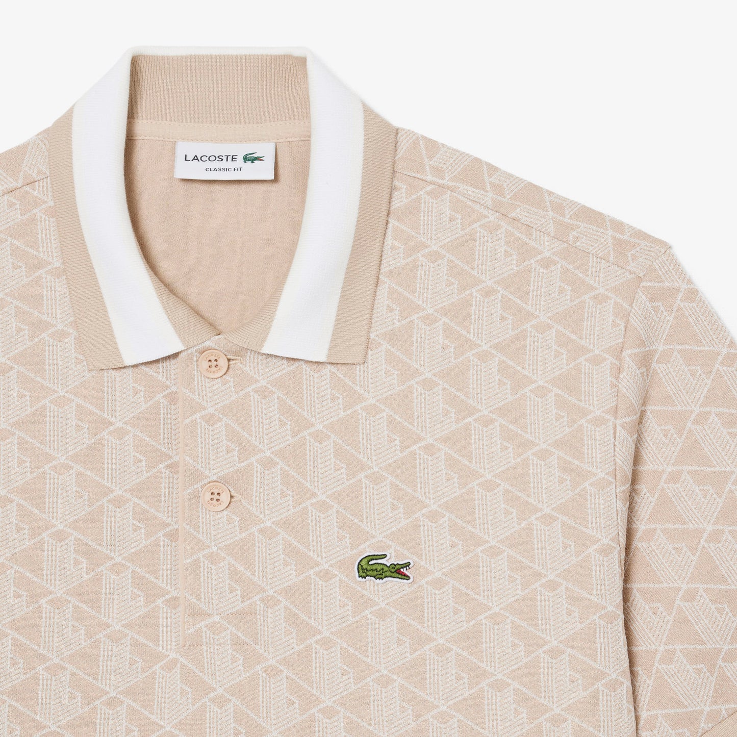 Polo Con Monograma En Jacquard Fit Clásico