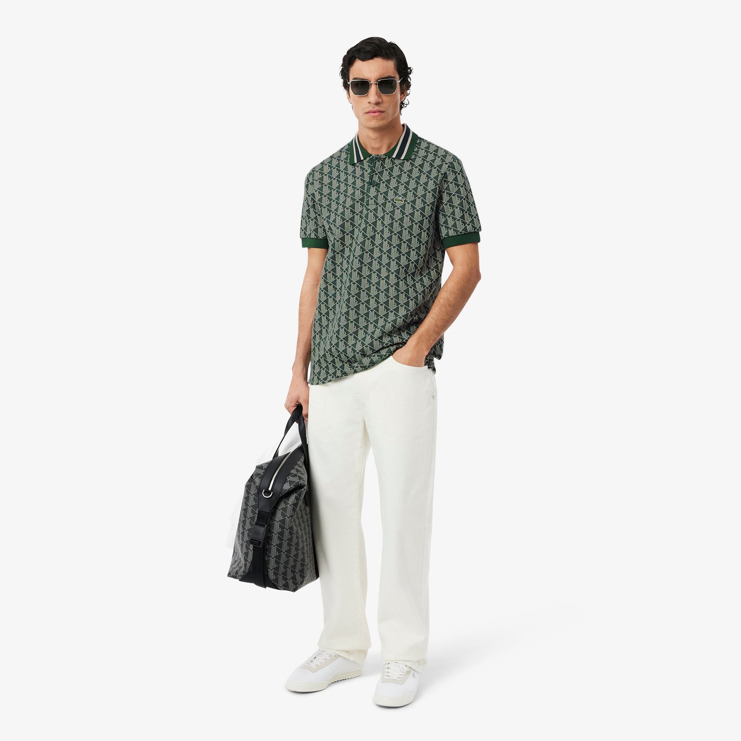 Polo Con Monograma En Jacquard Fit Clásico