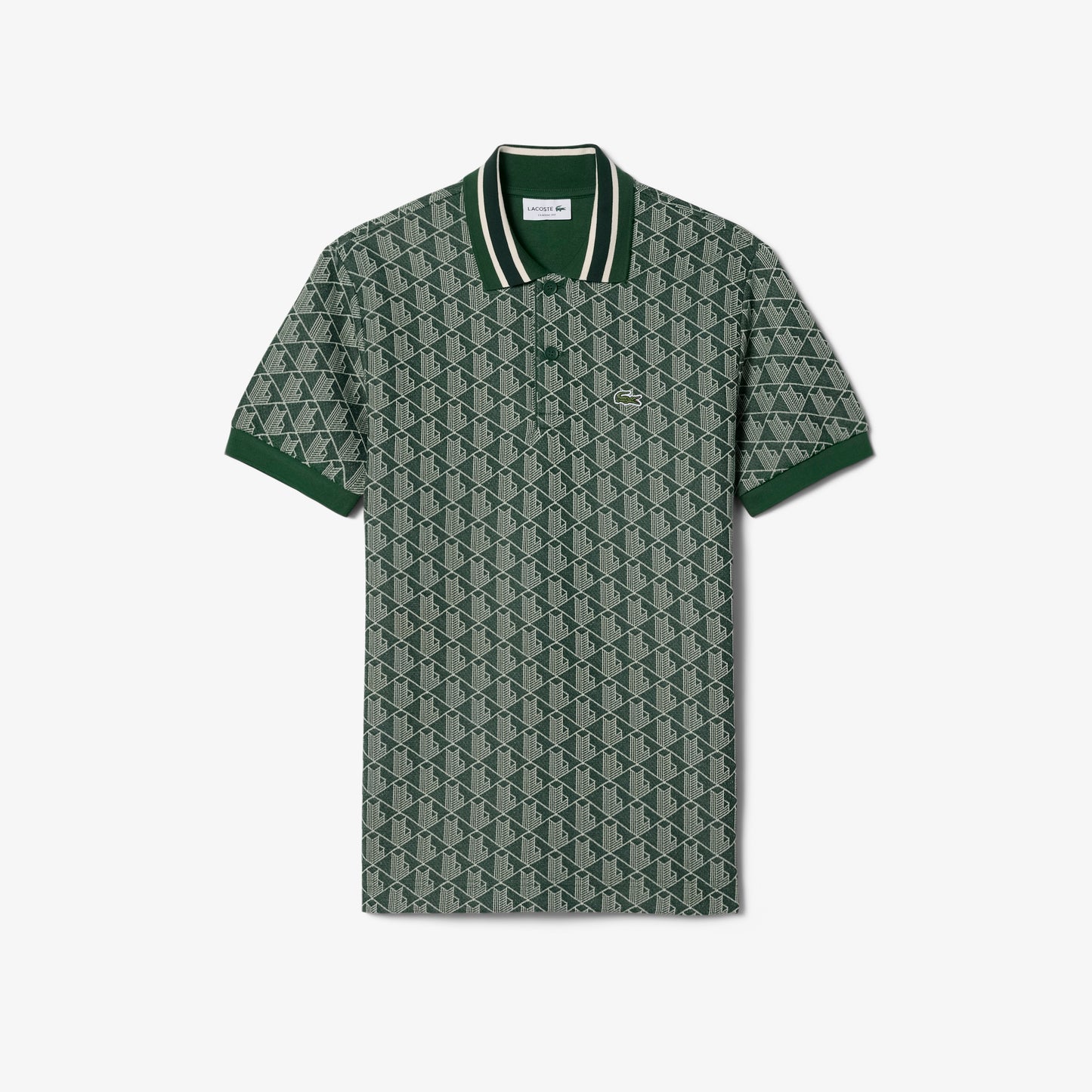 Polo Con Monograma En Jacquard Fit Clásico
