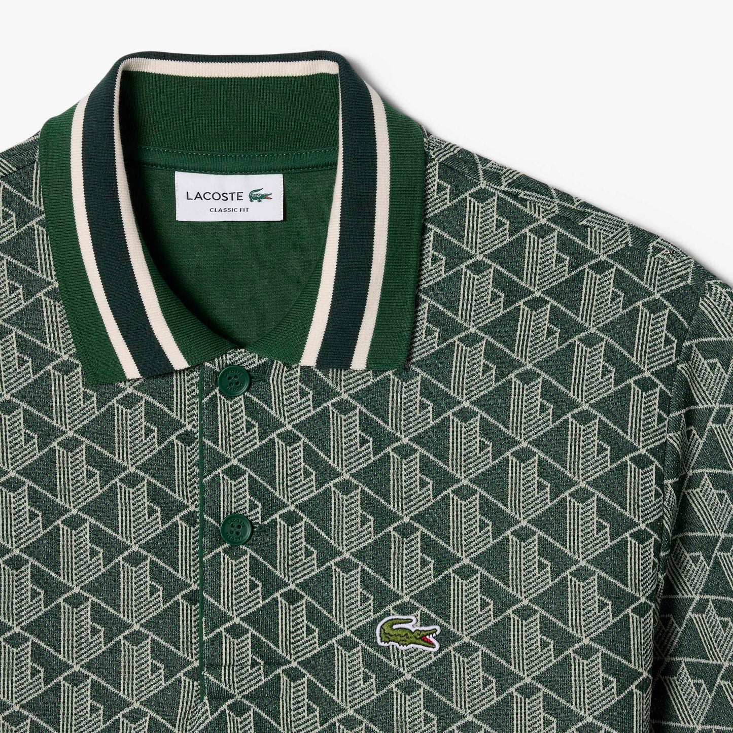 Polo Con Monograma En Jacquard Fit Clásico